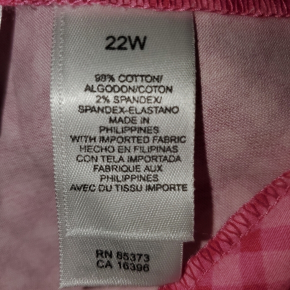 22 pink check crop capris pants NWT - Picture 6 of 7